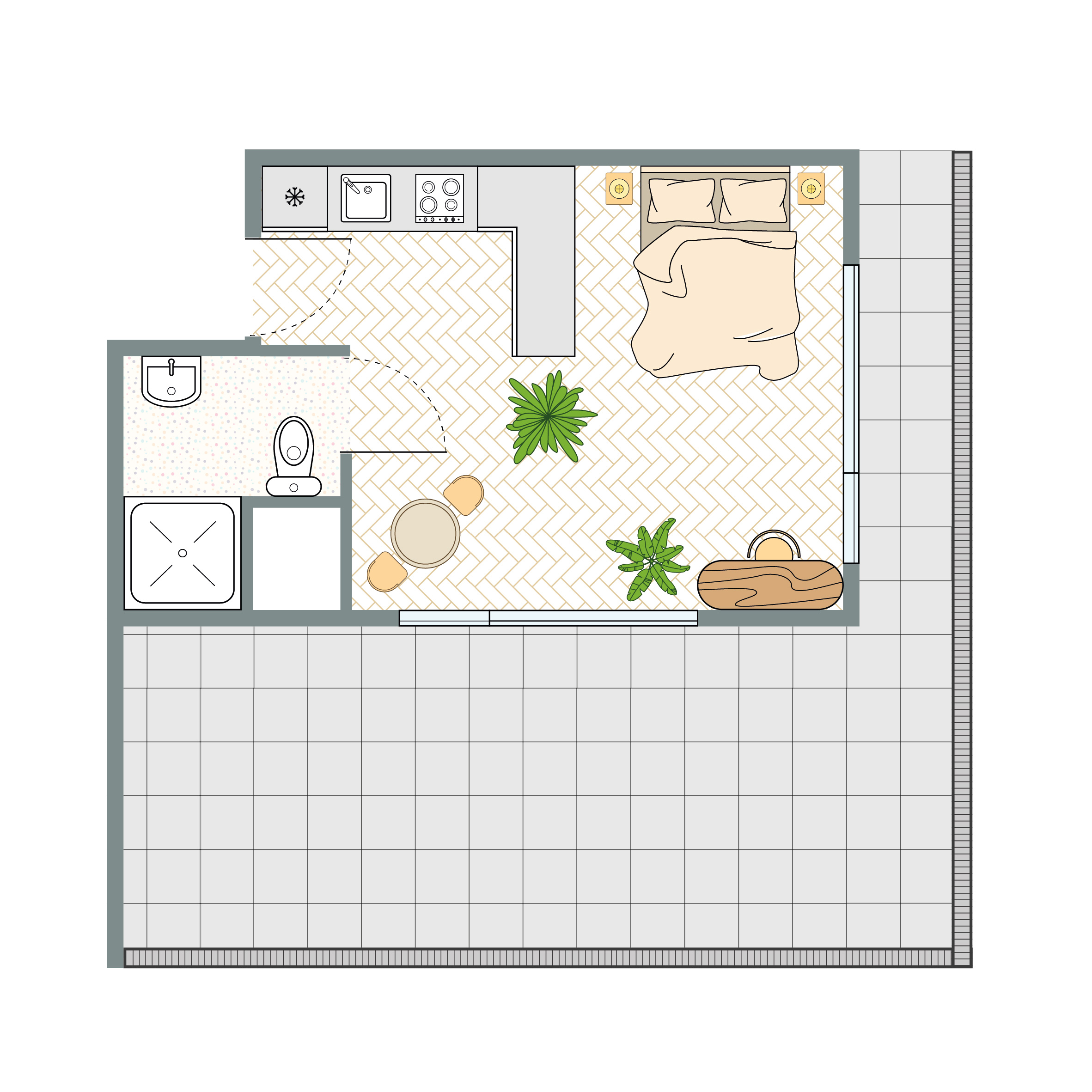 Plattegrond van het appartement