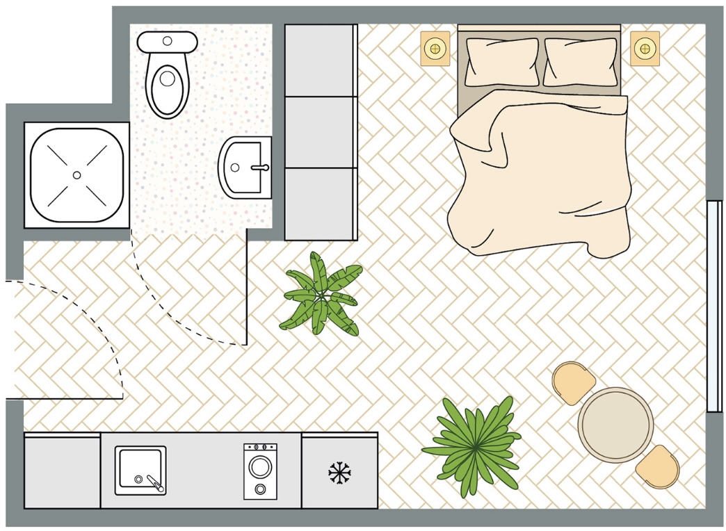 Plattegrond van het appartement