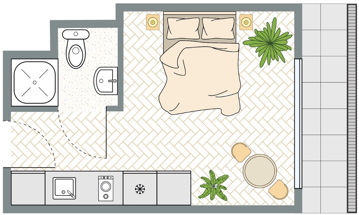 Plattegrond van het appartement