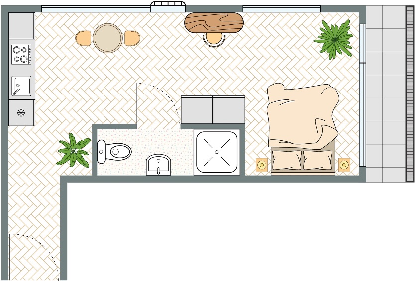 Plattegrond van het appartement