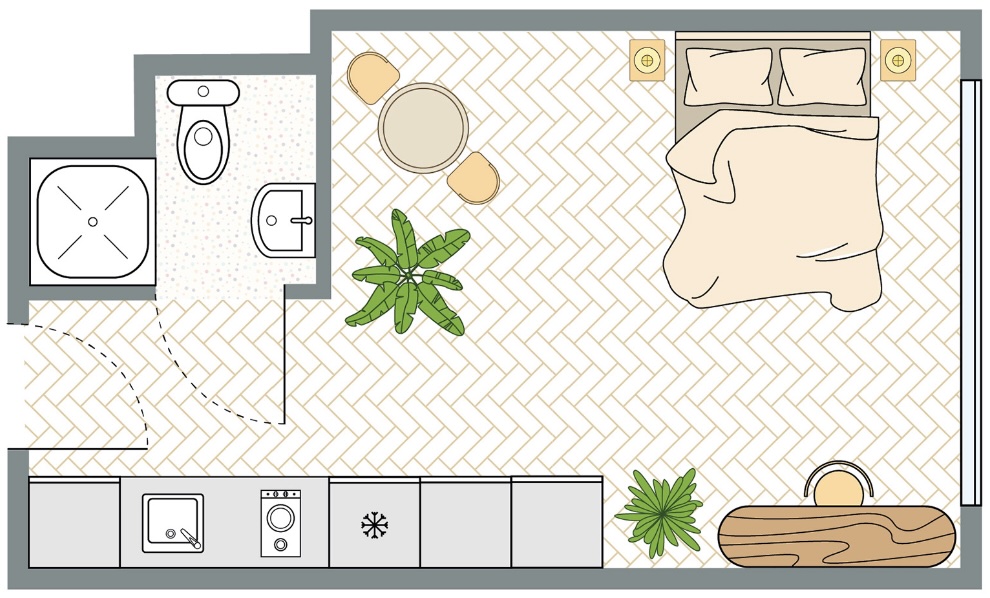 Plattegrond van het appartement